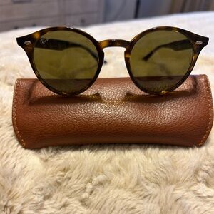 Ray-Ban Tortoise Sunglasses with Brown Leather Case